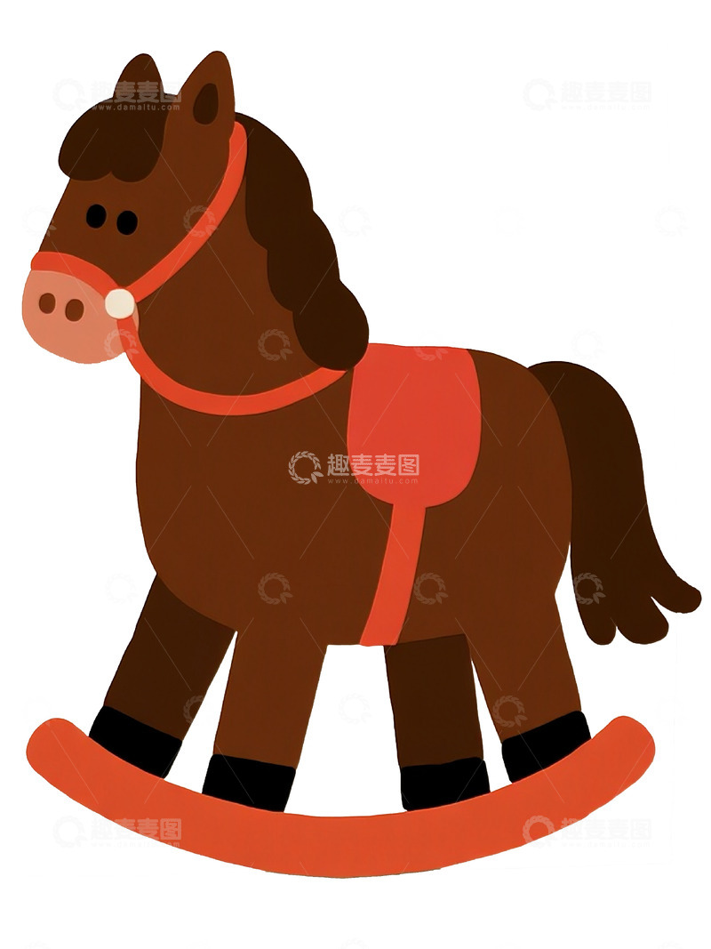 高清大图下载【趣麦麦图】经典棕色木马玩具图