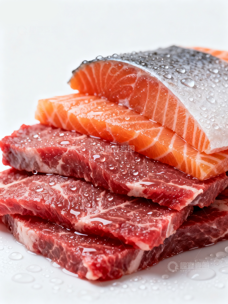 源文件下载【趣麦麦图】牛肉与鲑鱼片3