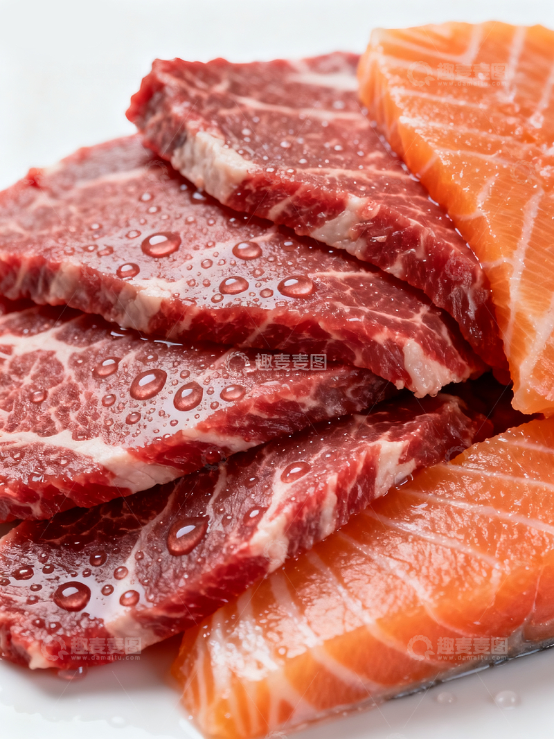 源文件下载【趣麦麦图】-牛肉与鲑鱼片2