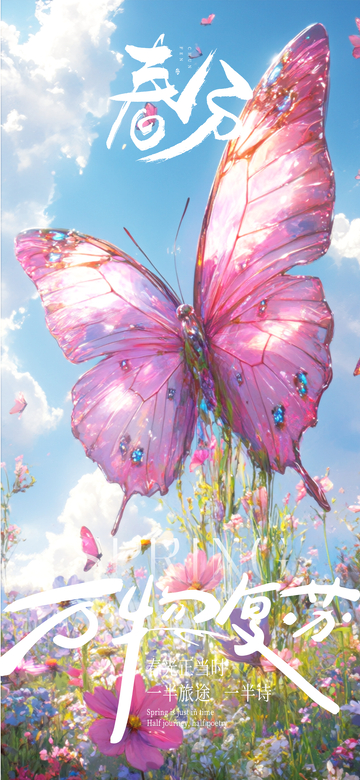 春分蝴蝶海报