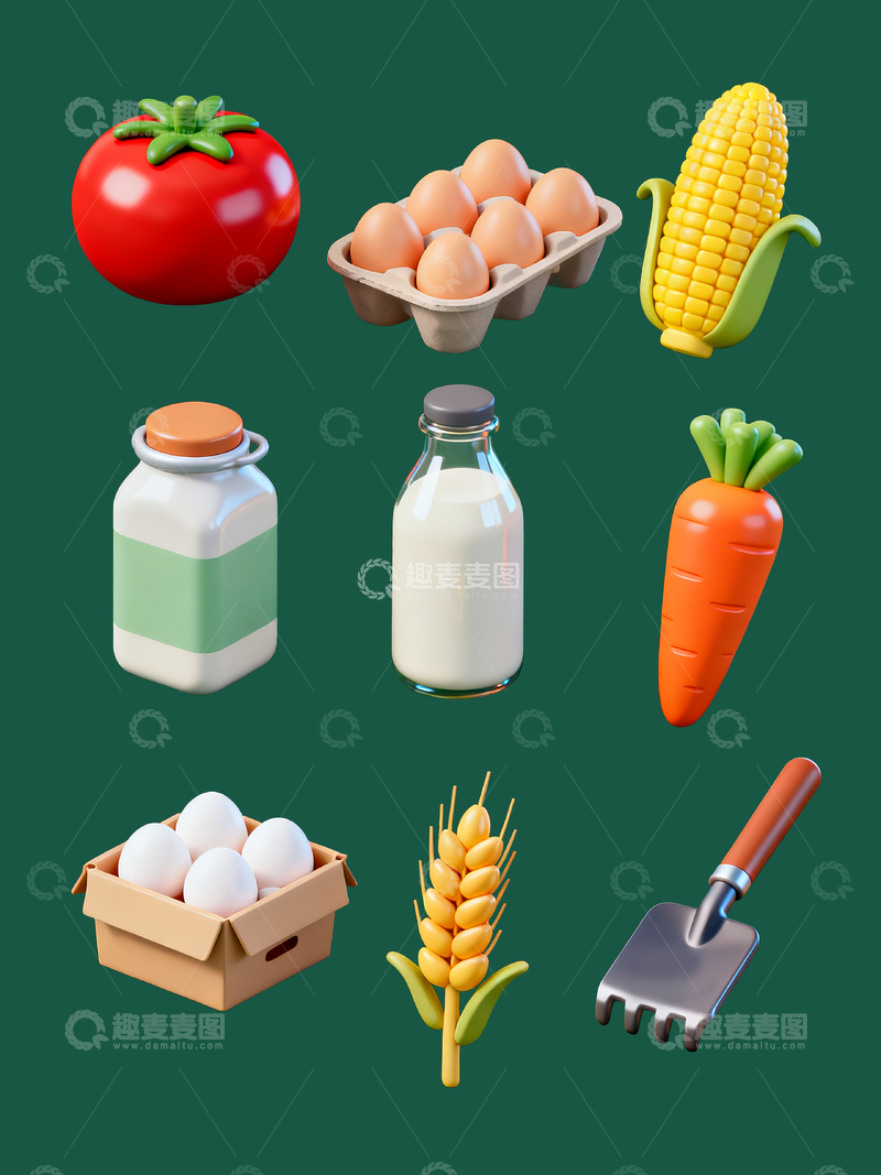 源文件下载【趣麦麦图】农场元素图标3