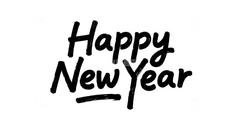 高清大图下载【趣麦麦图】手写风格Happy New Year图