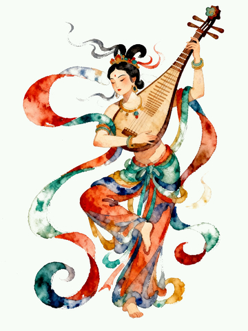 水彩敦煌仙女6