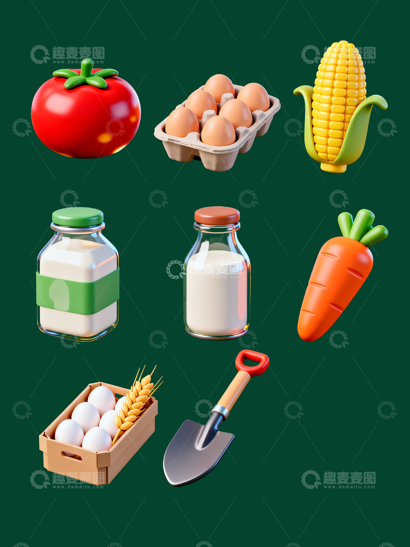 源文件下载【趣麦麦图】农场元素图标1