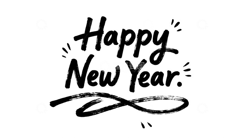 装饰手写Happy New Year图