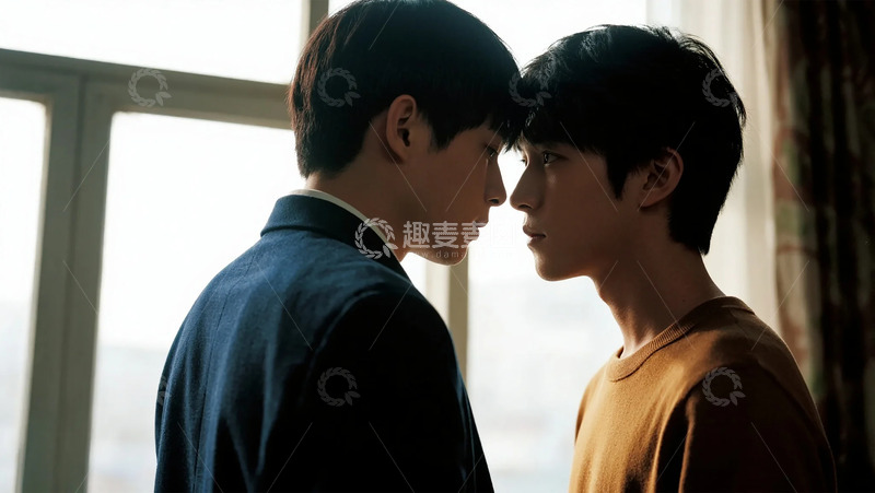 高清大图下载【趣麦麦图】室内两人近距离对视图