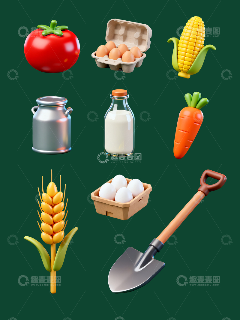 源文件下载【趣麦麦图】农场元素图标4