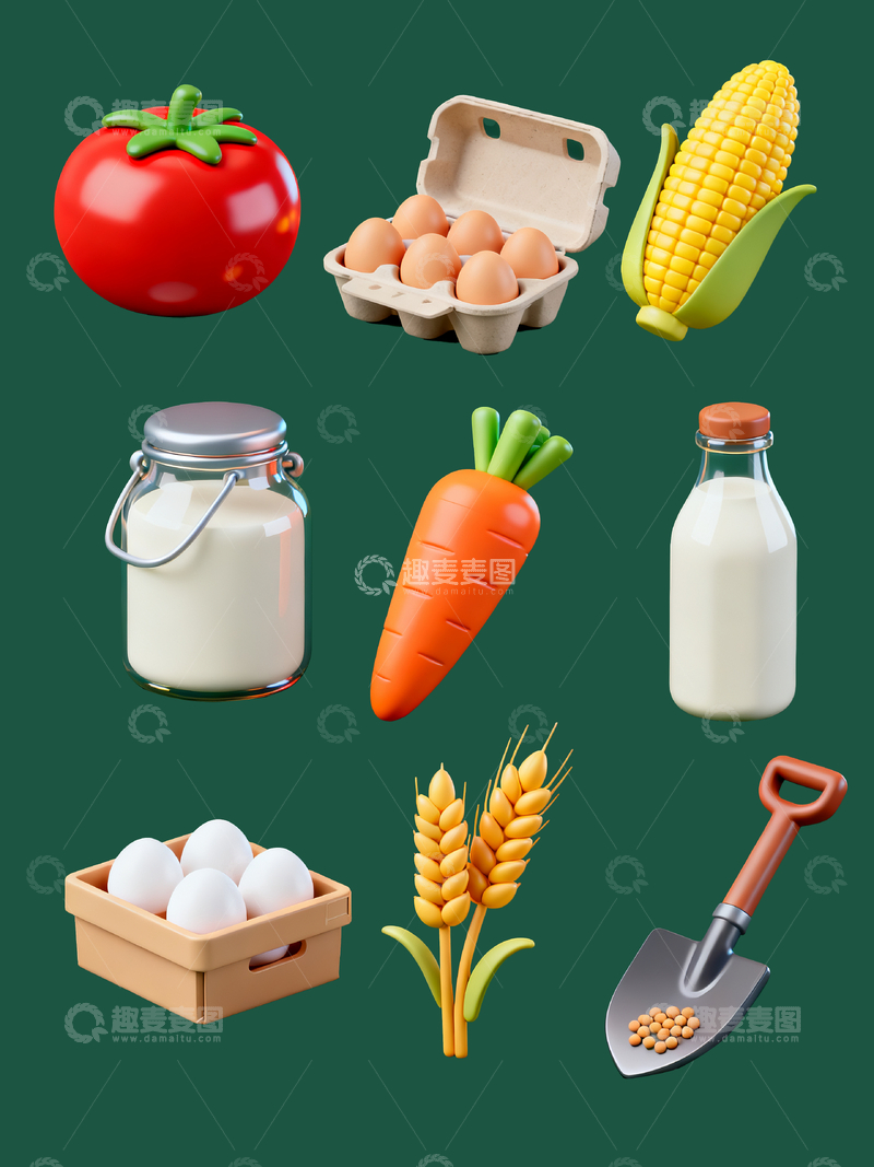 源文件下载【趣麦麦图】农场元素图标2