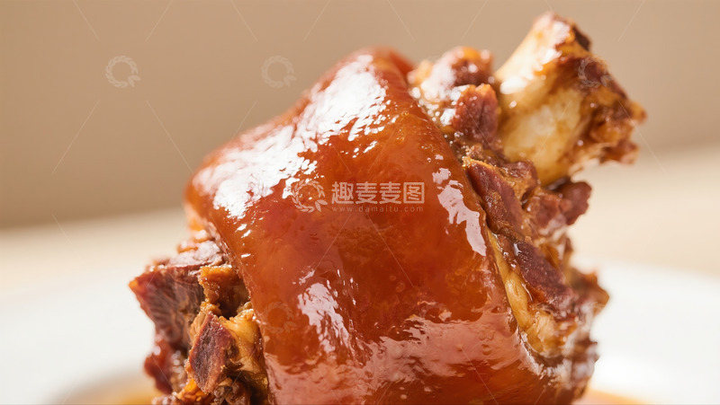 红烧猪肘特写美食摄影