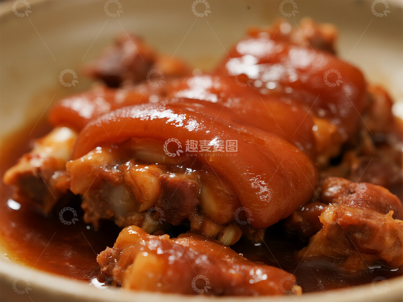 高清大图下载【趣麦麦图】红烧猪蹄美食特写摄影
