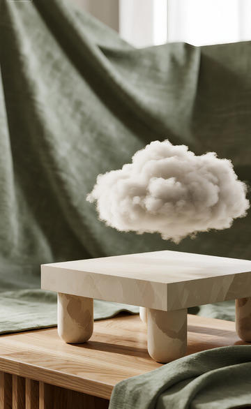 室内治愈系棉花云场景图