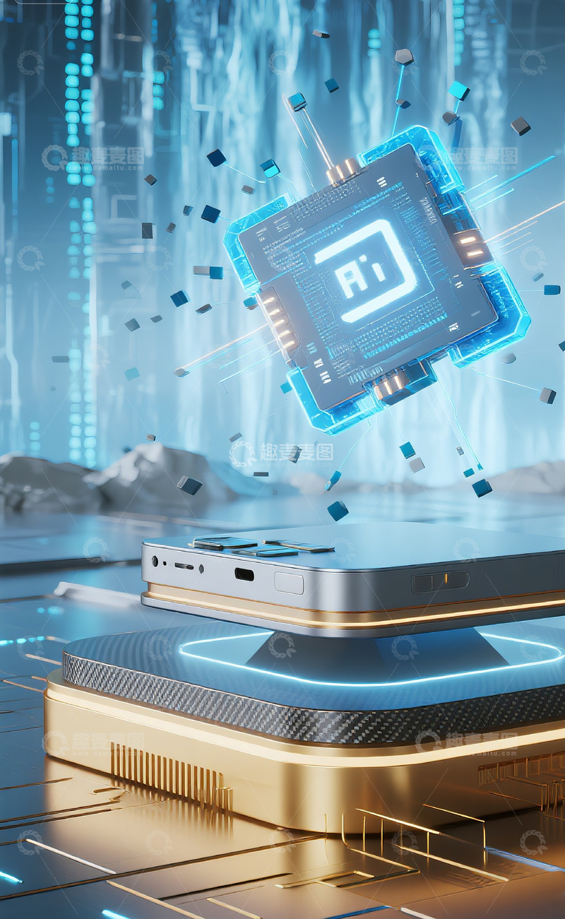 高清大图下载【趣麦麦图】科技感 AI 芯片未来设备图
