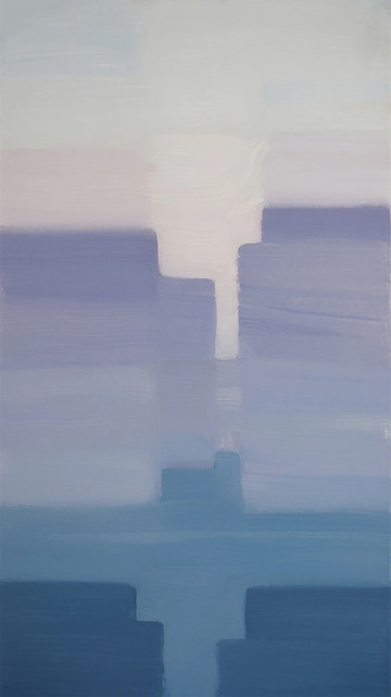 蓝紫调抽象简约油画图