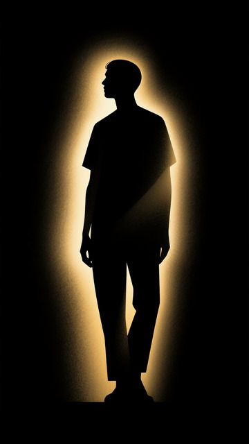 金色男性站立剪影艺术