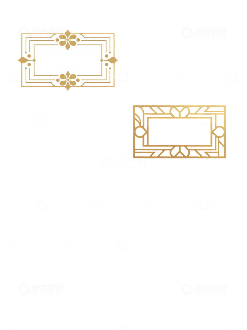 高清大图下载【趣麦麦图】几何元素金色装饰边框组图