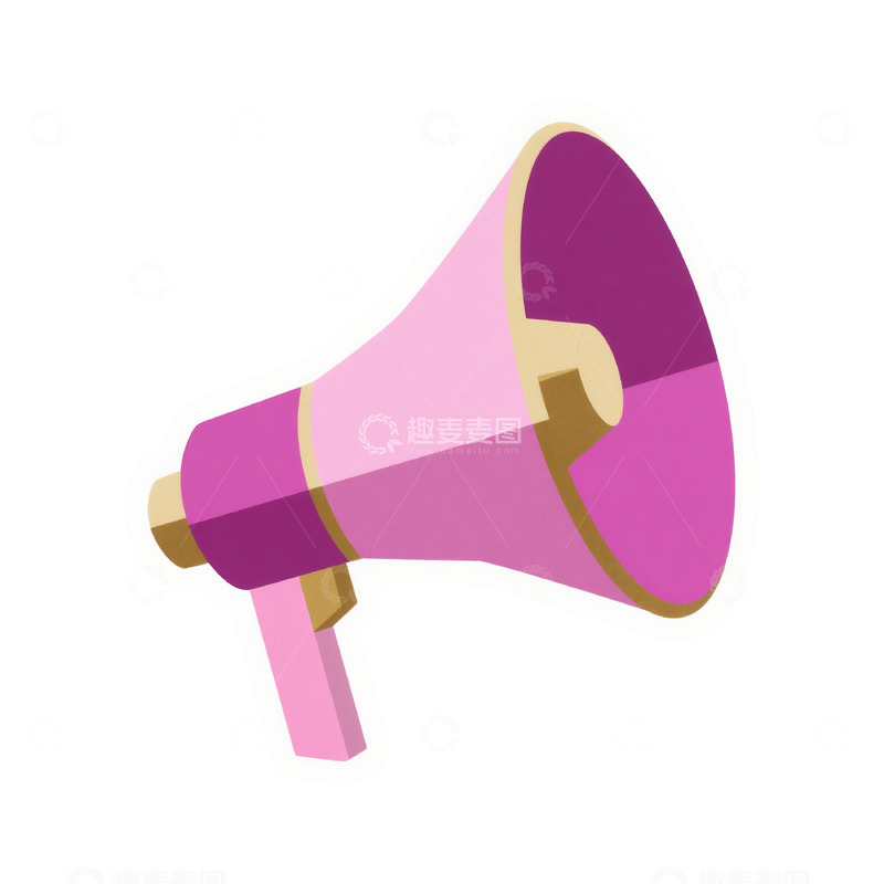 高清大图下载【趣麦麦图】粉紫立体风格喇叭插画