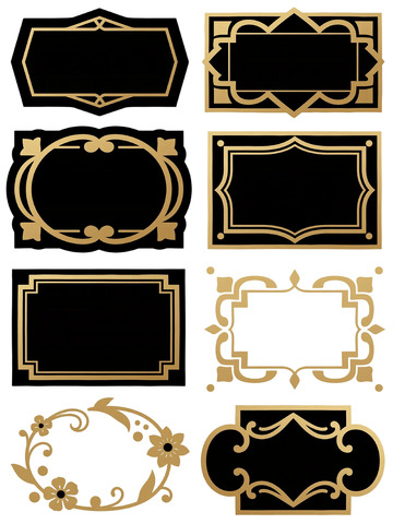黑金配色装饰边框组图