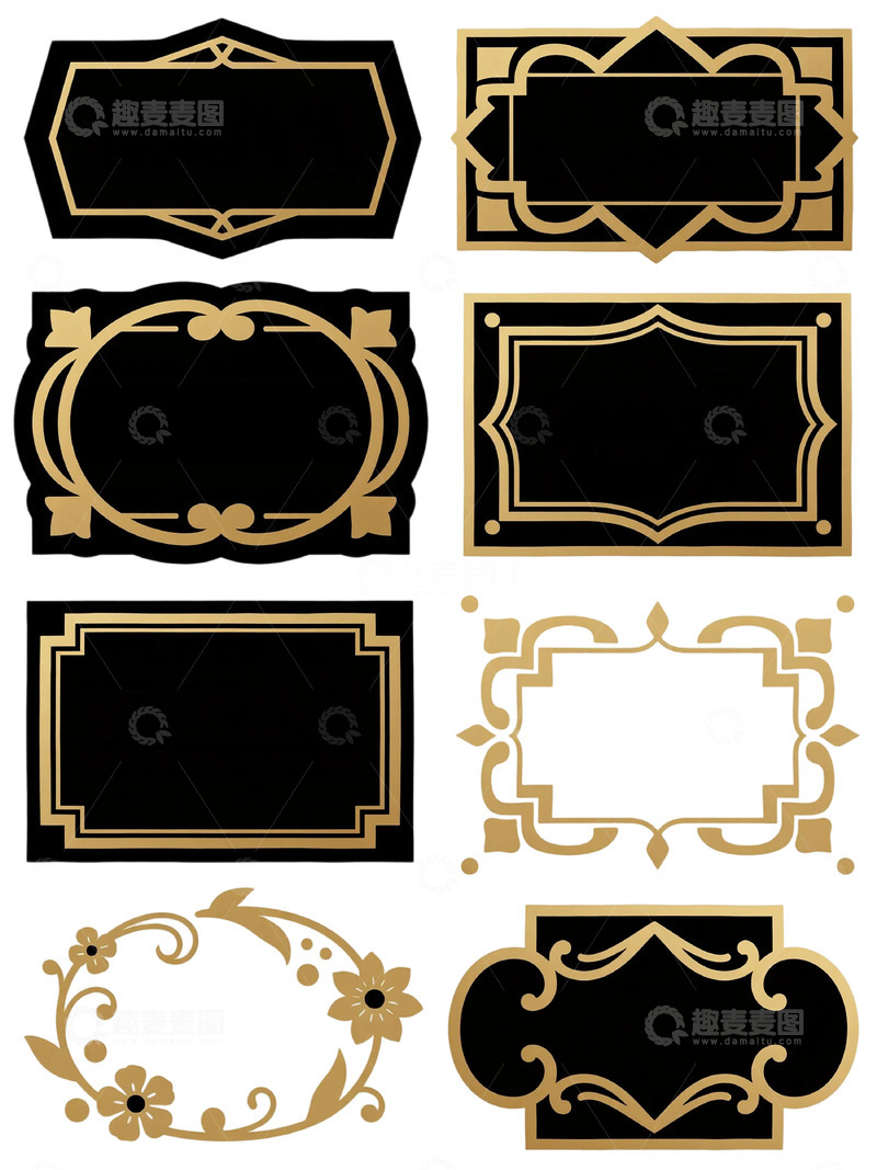 高清大图下载【趣麦麦图】黑金配色装饰边框组图