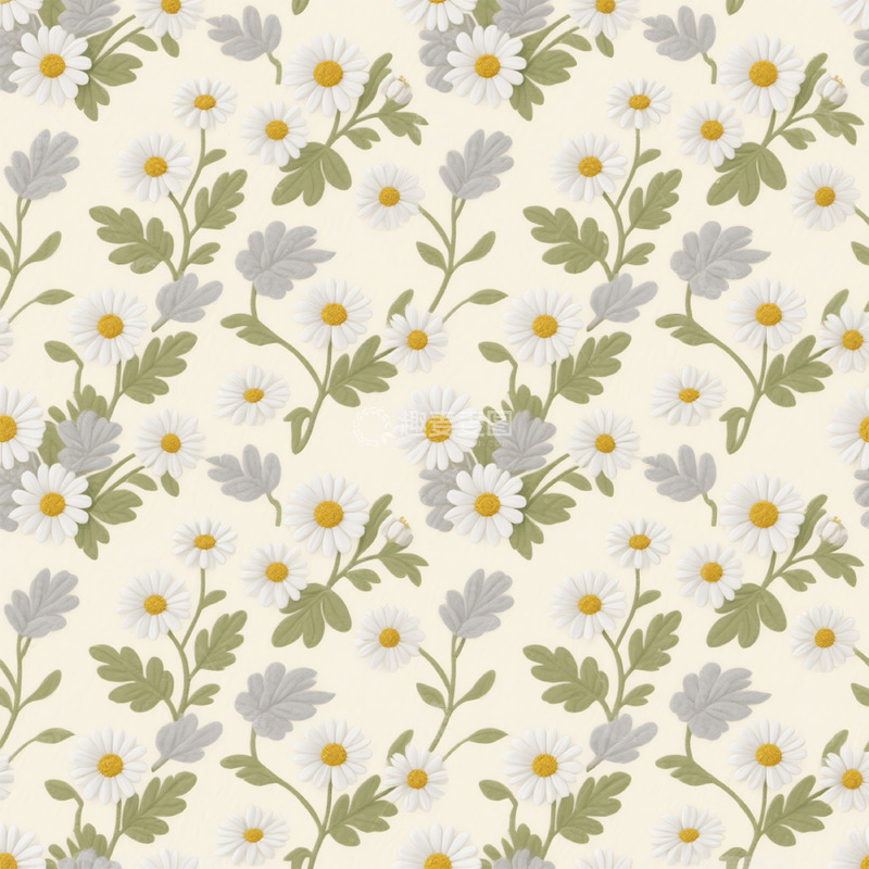 高清大图下载【趣麦麦图】立体小雏菊花卉图案背景