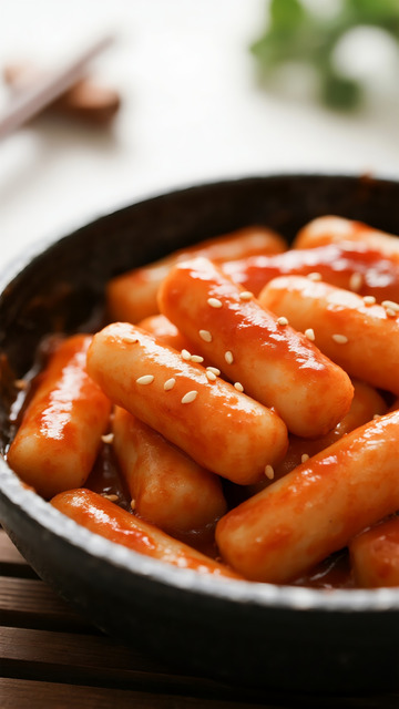 韩式辣炒年糕美食特写