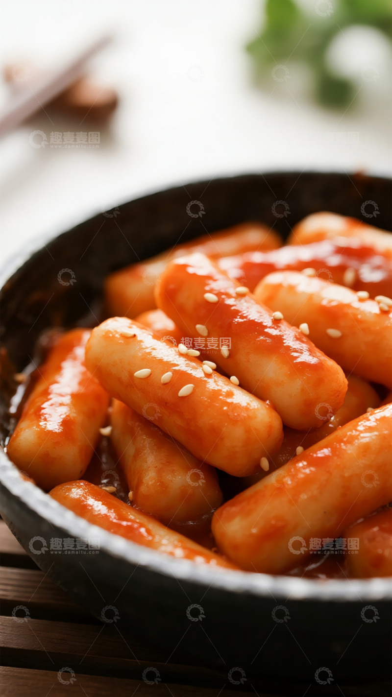 高清大图下载【趣麦麦图】韩式辣炒年糕美食特写