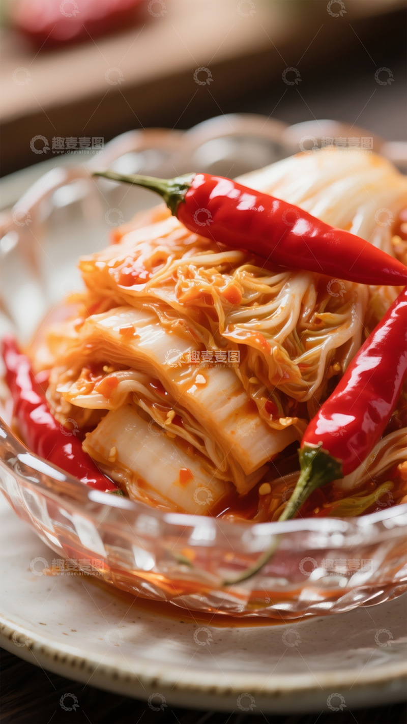 高清大图下载【趣麦麦图】韩式辣白菜美食特写图