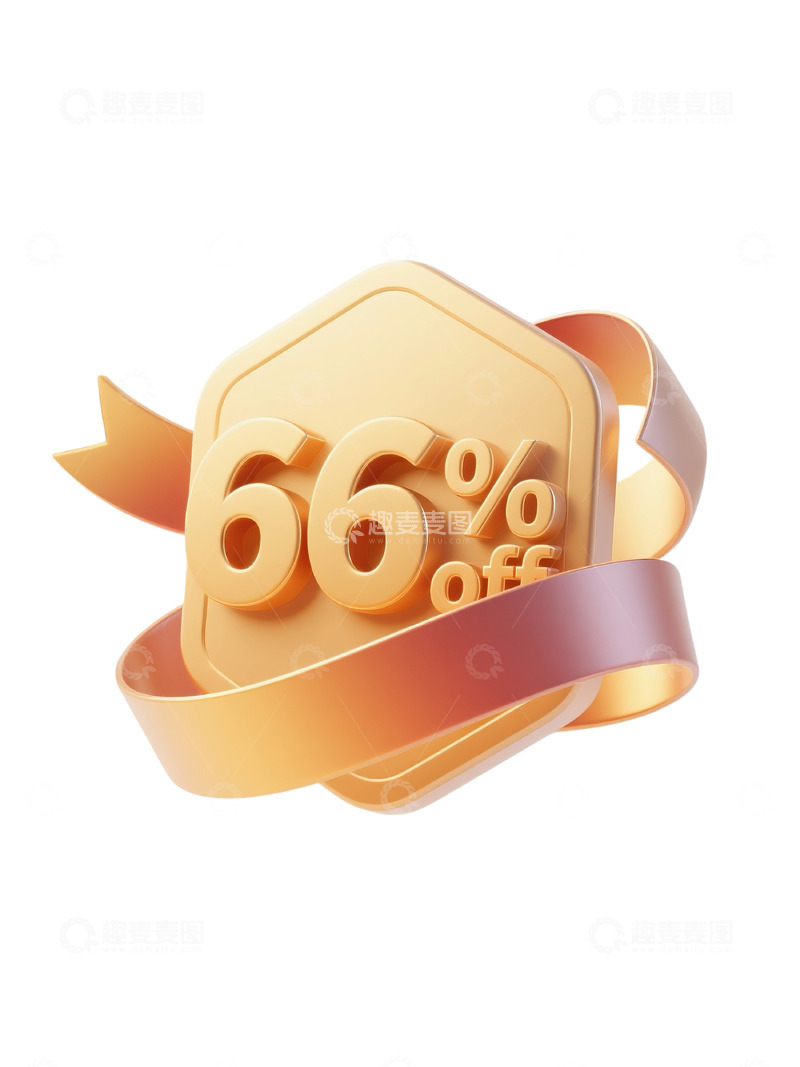 66金色六边形折扣标签