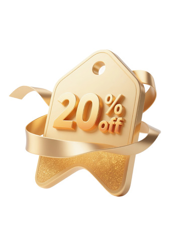 20金色星形折扣标签