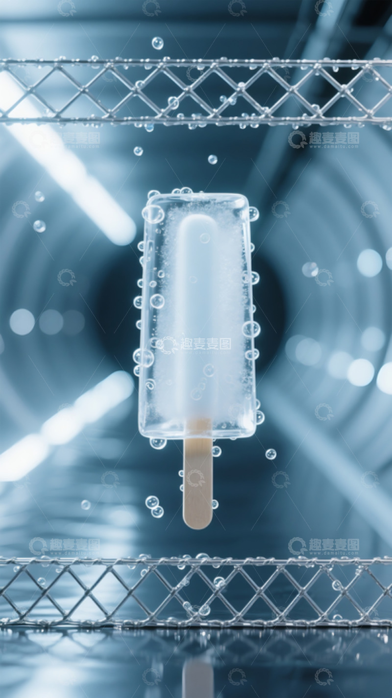 高清大图下载【趣麦麦图】科技感透明冰棍场景图