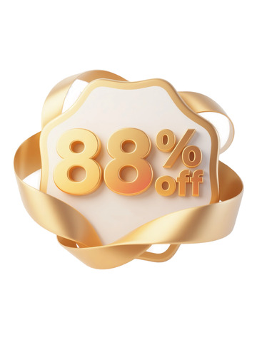 88金白异形折扣标签