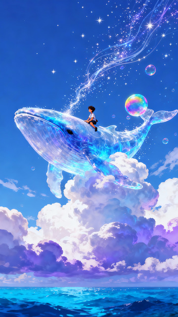 梦幻鲸鱼与少年天空之旅