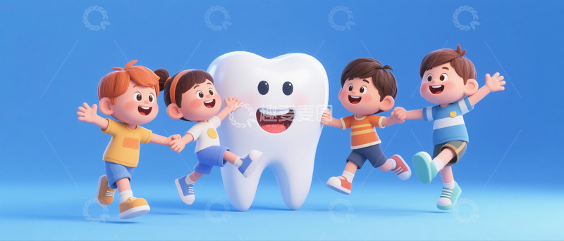 高清大图下载【趣麦麦图】儿童牙科宣传背景图6