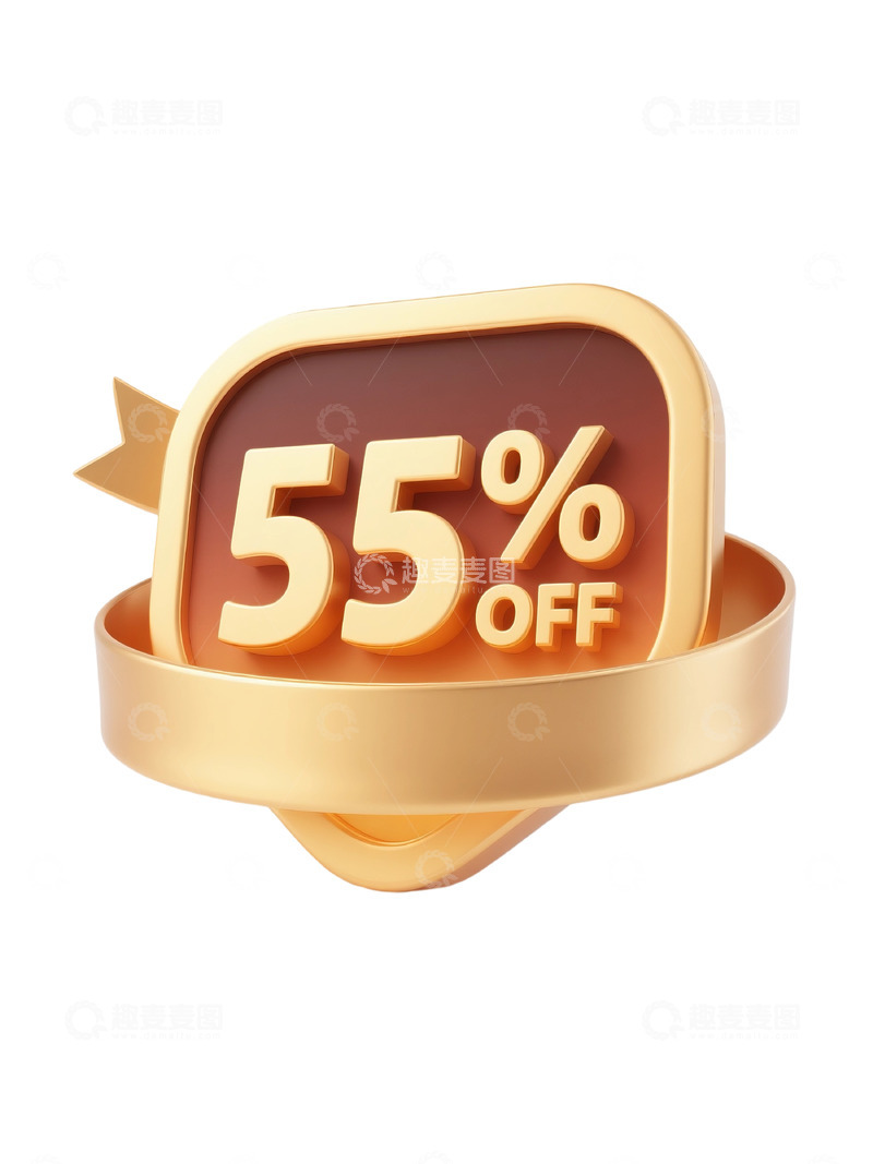 高清大图下载【趣麦麦图】55圆角矩形折扣标