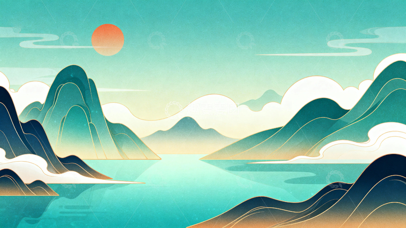 高清大图下载【趣麦麦图】中国风山水背景3