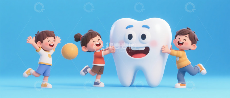 高清大图下载【趣麦麦图】儿童牙科宣传背景图8