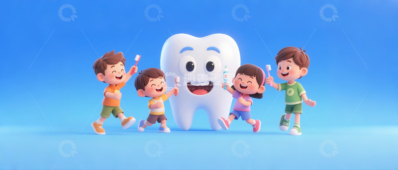 高清大图下载【趣麦麦图】儿童牙科宣传背景图3