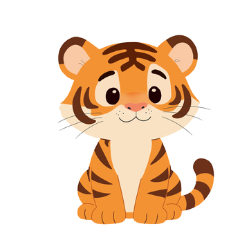卡通老虎手绘插画