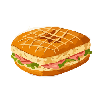 卡通三明治美食插画设计素材