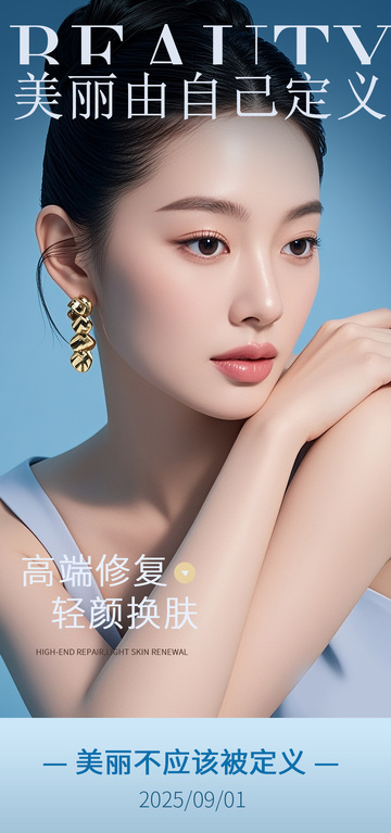 美妆宣传海报模特展示