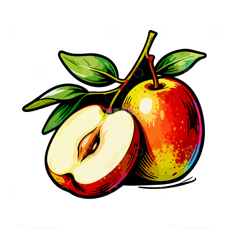 源文件下载【趣麦麦图】彩绘冬枣插画设计元素