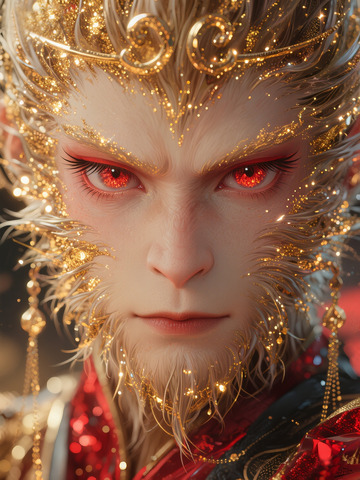 金色华丽装扮红眼角色特写悟空