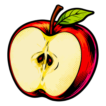 漫画风红苹果插画素材