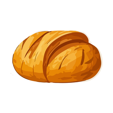 手绘风格面包美食插画元素