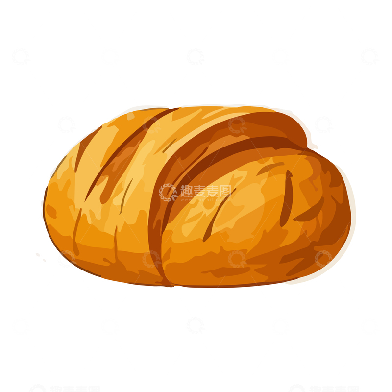 源文件下载【趣麦麦图】手绘风格面包美食插画元素