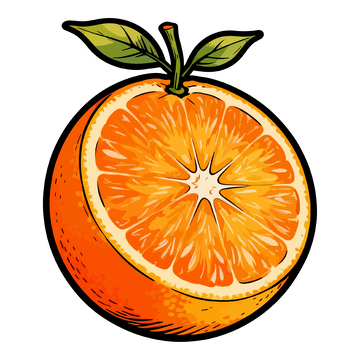 手绘风格橙子插画素材