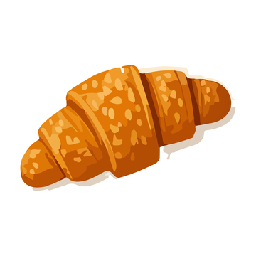 卡通风格牛角面包插画素材