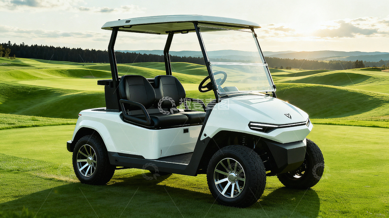 高清大图下载【趣麦麦图】高尔夫车绿茵草坪训练场美景