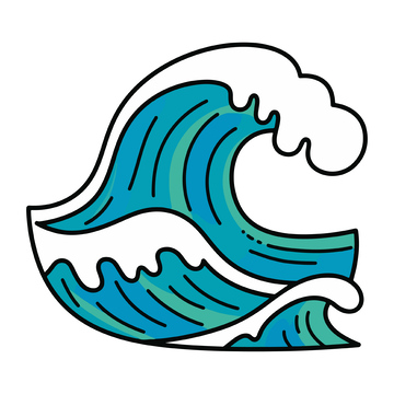 卡通海浪图案矢量素材