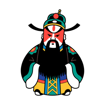 卡通风格武将形象插画