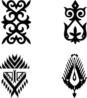 黑白传统图腾纹样设计元素
